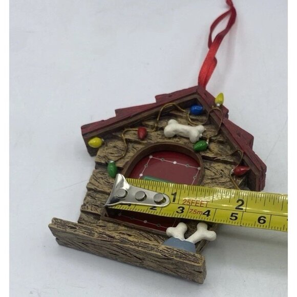 Dog Pet Mini Photo Frame Christmas Ornaments Set of 3 Dog House Bone Puppy - Picture 13 of 16